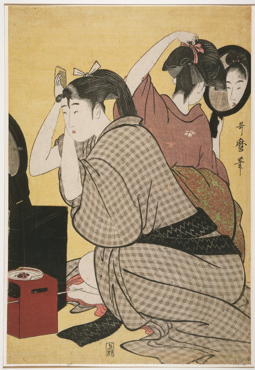 Kami-yui, Vestindo o Cabelo de Kitagawa Utamaro