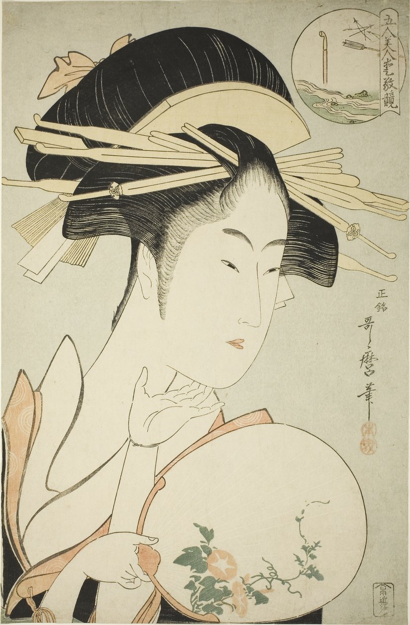 Kisegawa do Matsubaya, c.1795-96 (impressão em xilogravura a cores; oban) de Kitagawa Utamaro