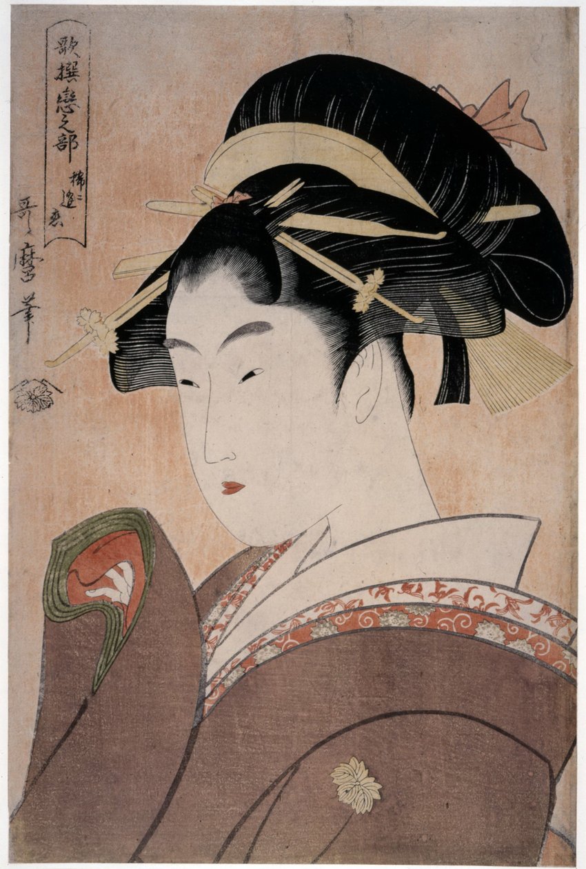 Amor que Raramente Encontra, da série Anthology of Poems: The Love Section, 1793-1794 de Kitagawa Utamaro
