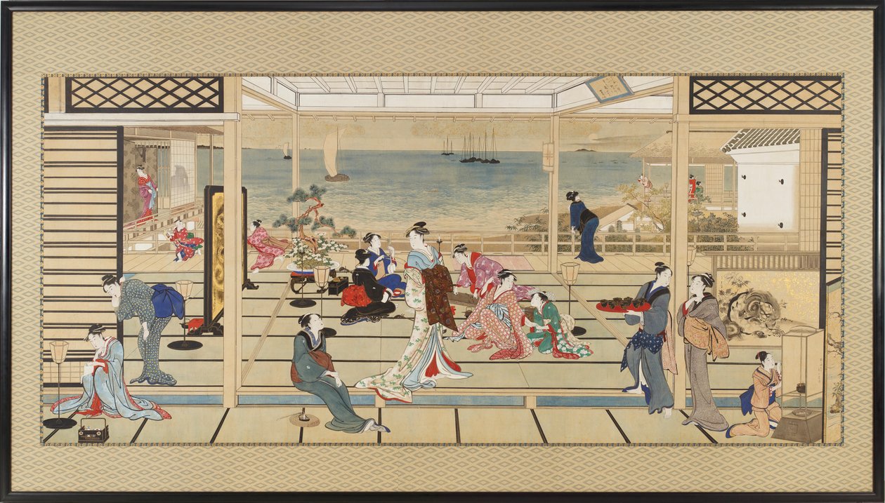Revelação ao Luar no Dozo Sagami, período Edo, final do século XVIII - início do século XIX. de Kitagawa Utamaro