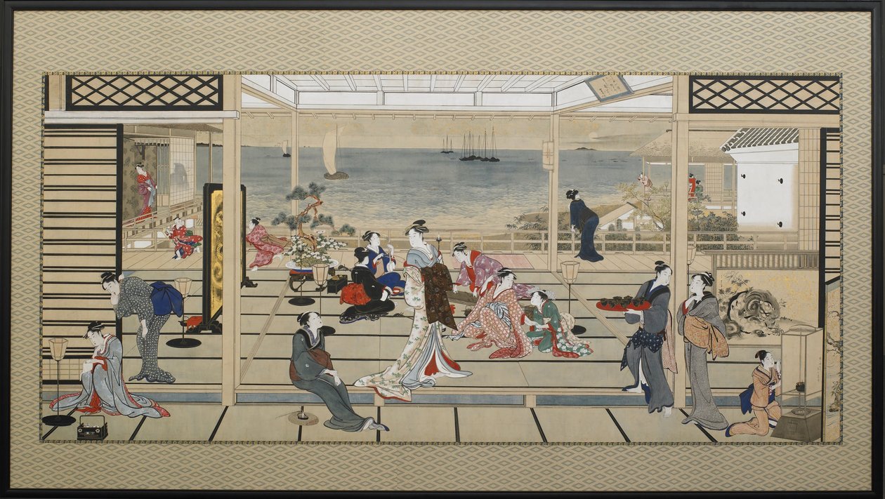 Folia do luar em Dozo Sagami, final do século XVIII. de Kitagawa Utamaro