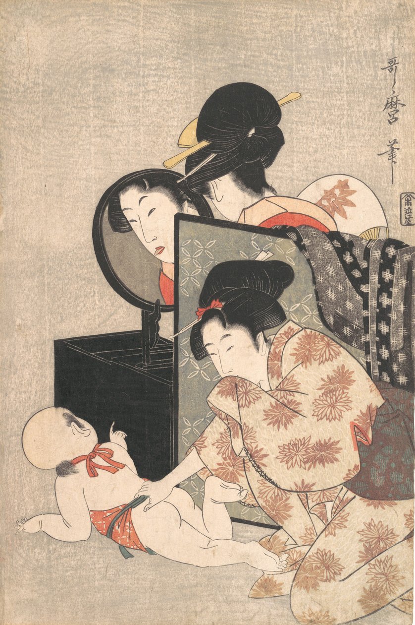 Mãe e Filho, ca. 1793. de Kitagawa Utamaro