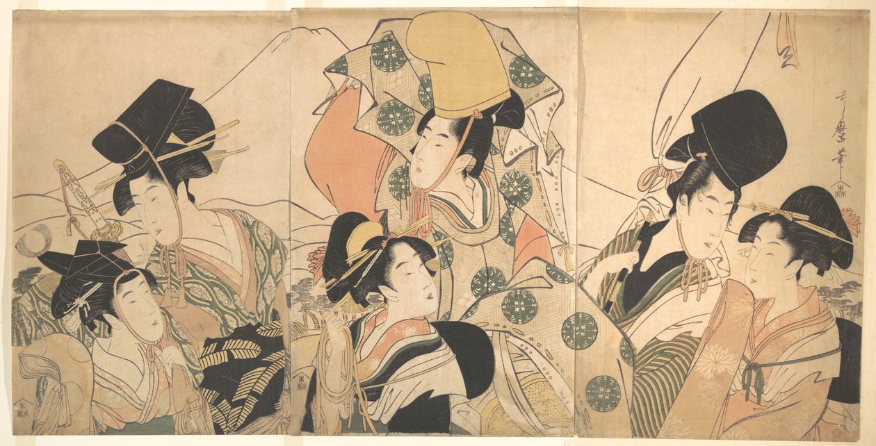 A Viagem de Narihira para o Oriente de Kitagawa Utamaro