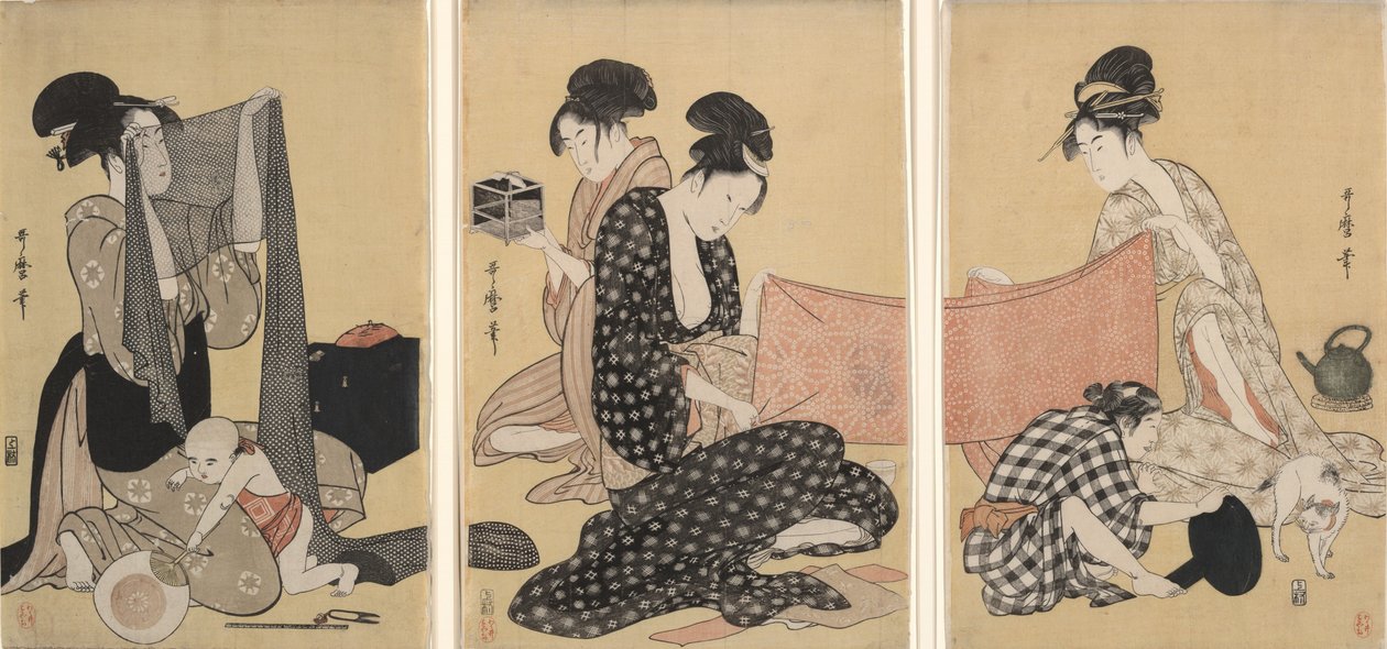 Trabalhos de agulha de Kitagawa Utamaro
