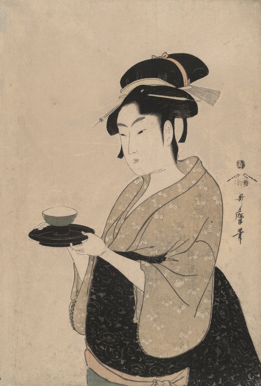 Okita, uma garota da casa de chá de Kitagawa Utamaro