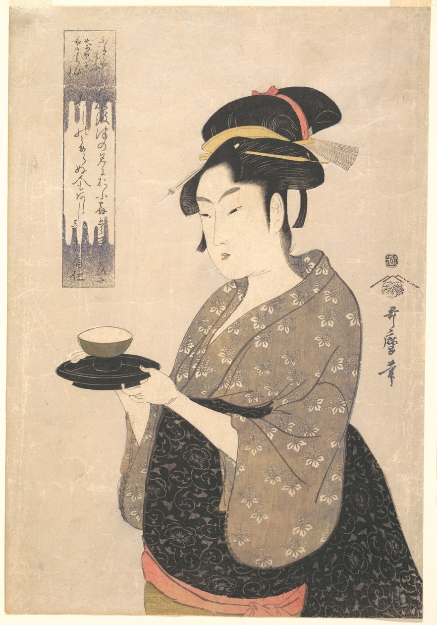 Okita da casa de chá Naniwaya de Kitagawa Utamaro