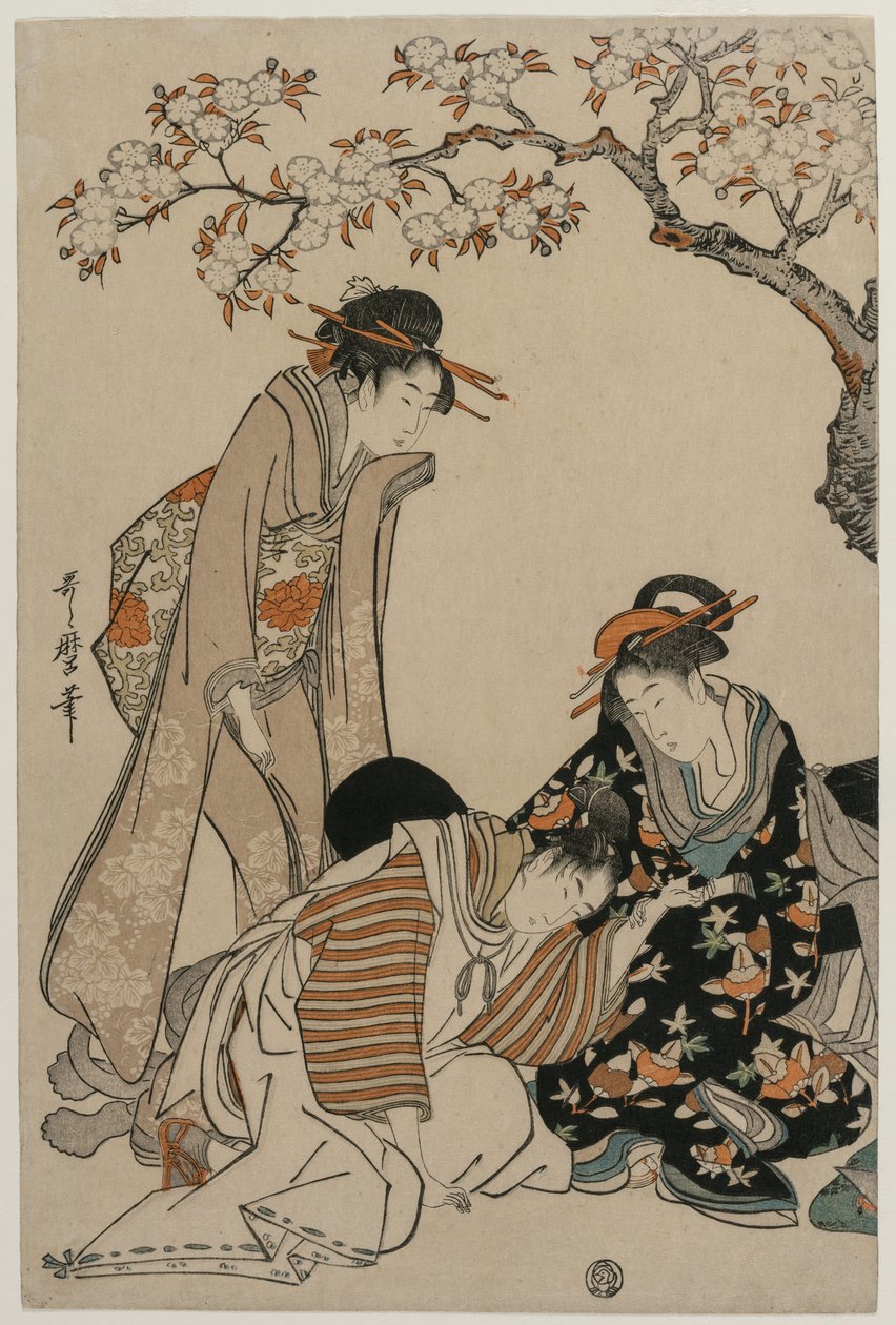 Paródia de uma cena imperial de carruagem, c. 1798 de Kitagawa Utamaro