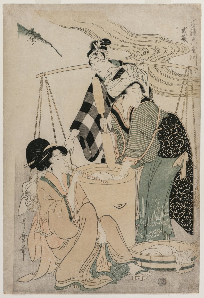 Província de Settsu da série Fashionable Six Jewel Rivers (Furyu Mu Tamagawa) de Kitagawa Utamaro