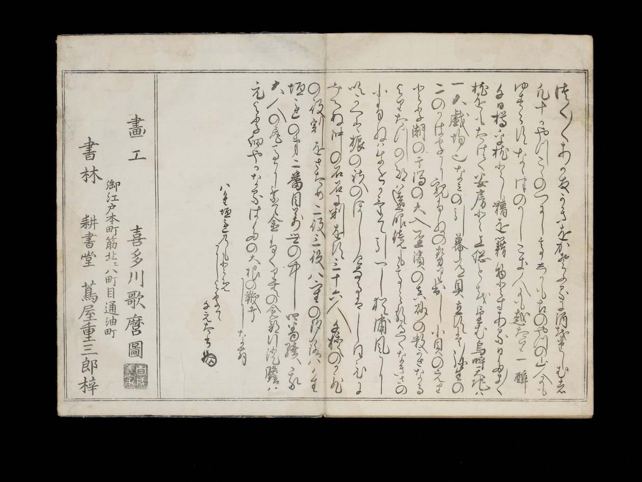 Shiohi no tsuto (Presentes da Ebb Tide), conhecido como o livro Shell, 1789 (impressão em xilogravura a cores) de Kitagawa Utamaro