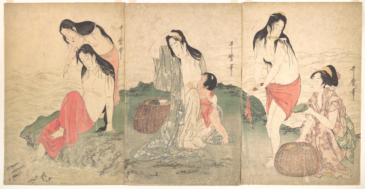 Os pescadores de awabi de Kitagawa Utamaro