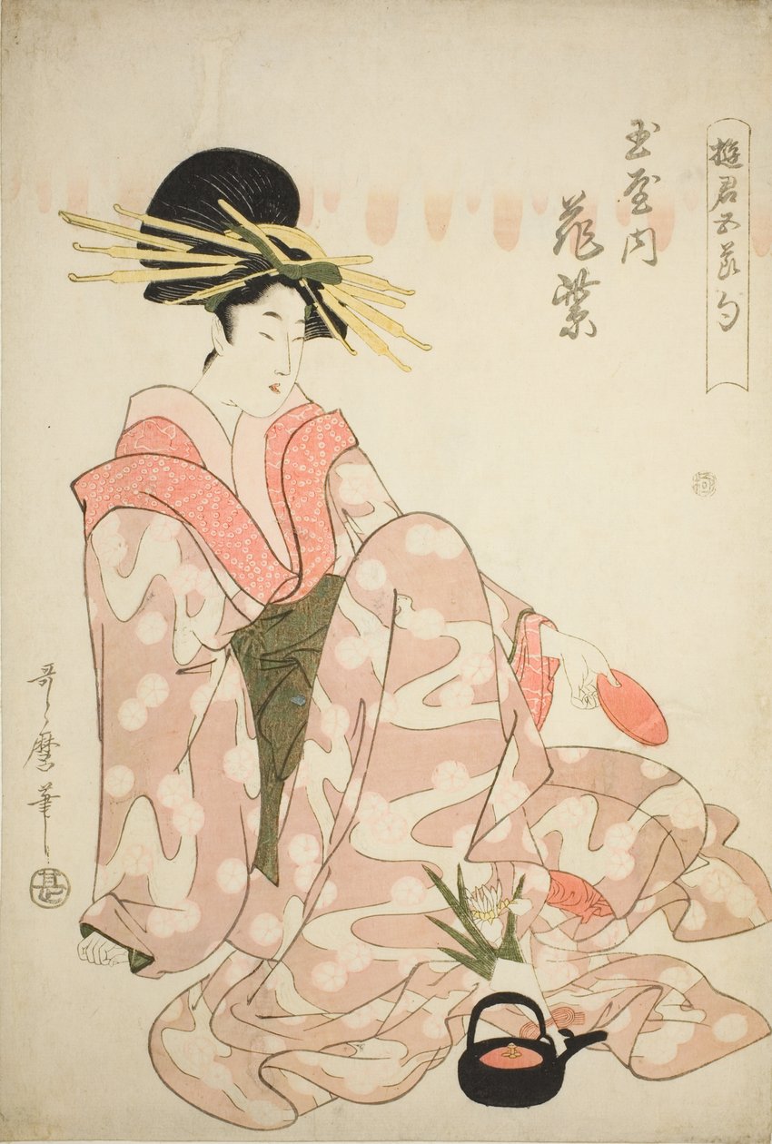 A cortesã Hanamurasaki do Tamaya, da série "Cortesãs dos Cinco Festivais (Yukun gosekku)" de Kitagawa Utamaro