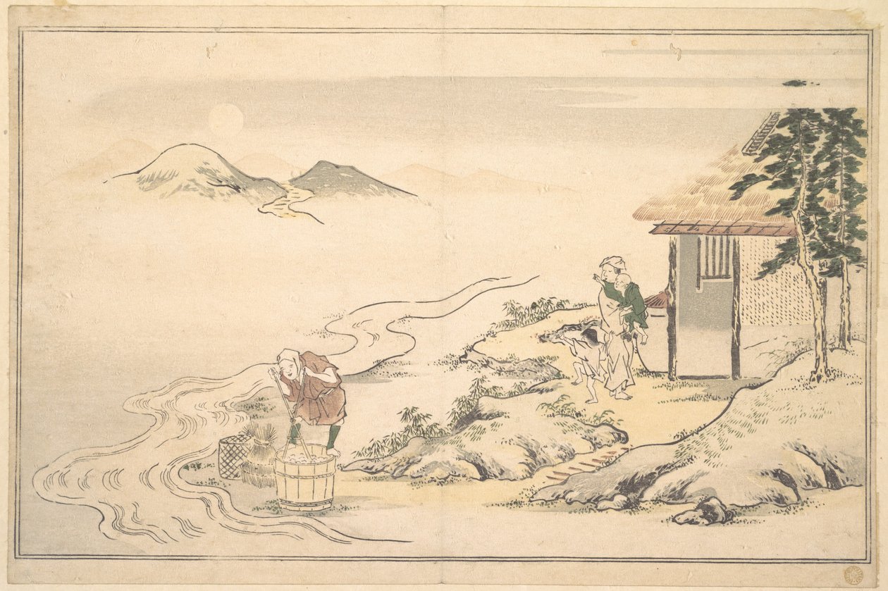 A lua cheia na época da colheita do imo de Kitagawa Utamaro