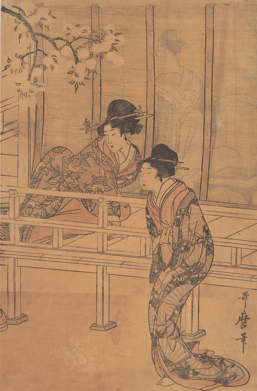 A Senhora de Rokujo sendo Visitada pela Princesa Aoi, ca. 1805. de Kitagawa Utamaro