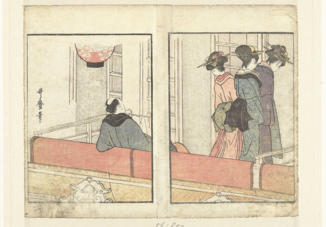 Loja do teatro
Um olhar dos bastidores sobre os actores (título da série)
Yakusha gakuya tsu (título da série) de Kitagawa Utamaro