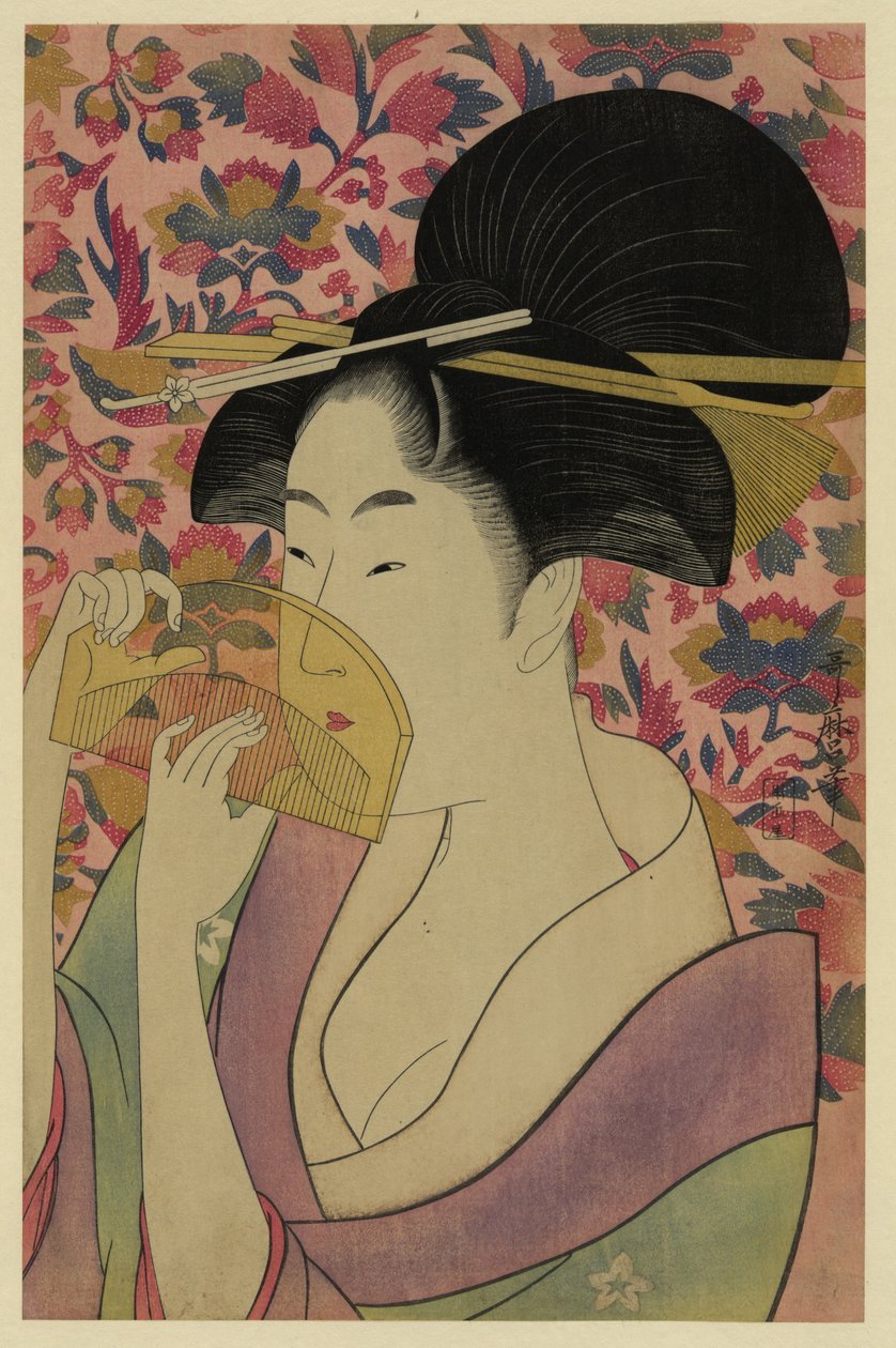 Pente transparente, década de 1780 de Kitagawa Utamaro