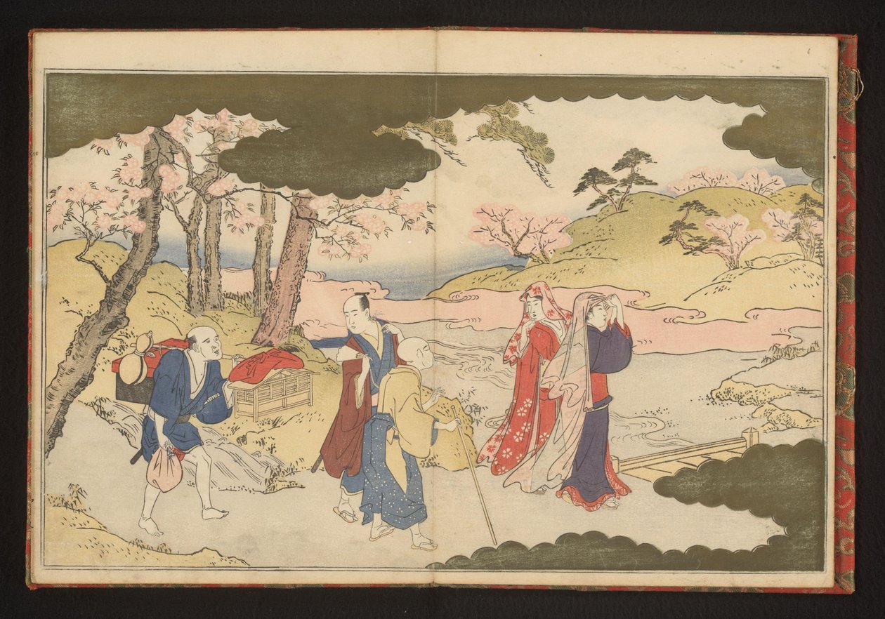 Duas senhoras floridas em Kyoto de Kitagawa Utamaro