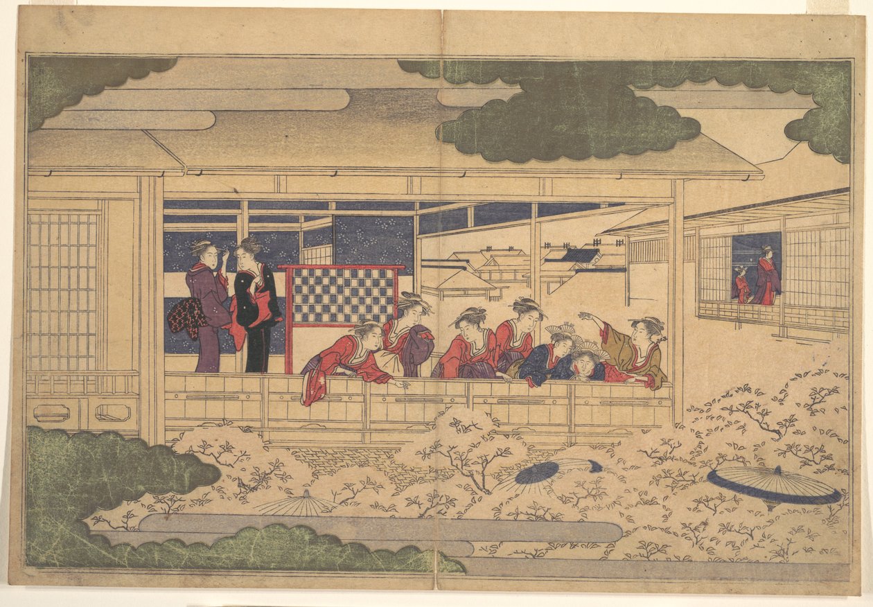 Contemplação das flores de cerejeira de Kitagawa Utamaro