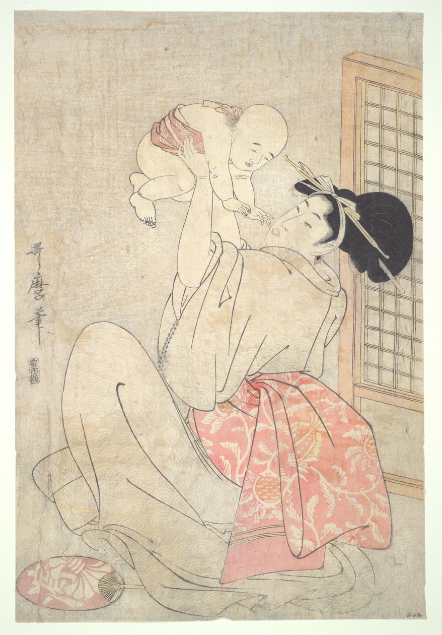 Mulher e bebé de Kitagawa Utamaro