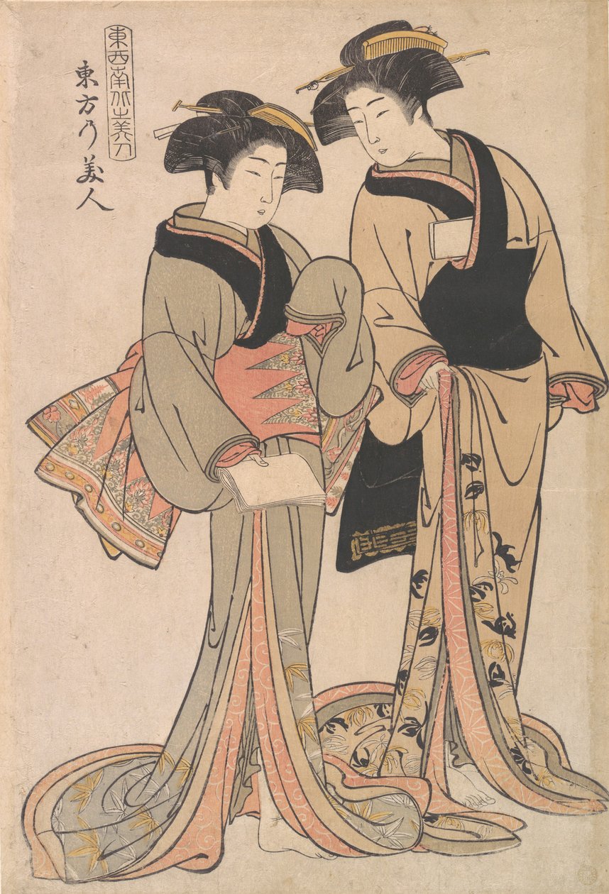 Belezas do Oriente, ca. 1782. de Kitao Shigemasa