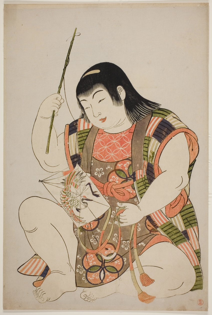 Menino como Hotei, de uma série sem título de crianças como os Sete Deuses da Boa Sorte de Kitao Shigemasa