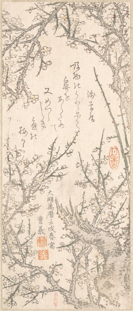 Ameixeira em Flor, 1813. de Kitao Shigemasa