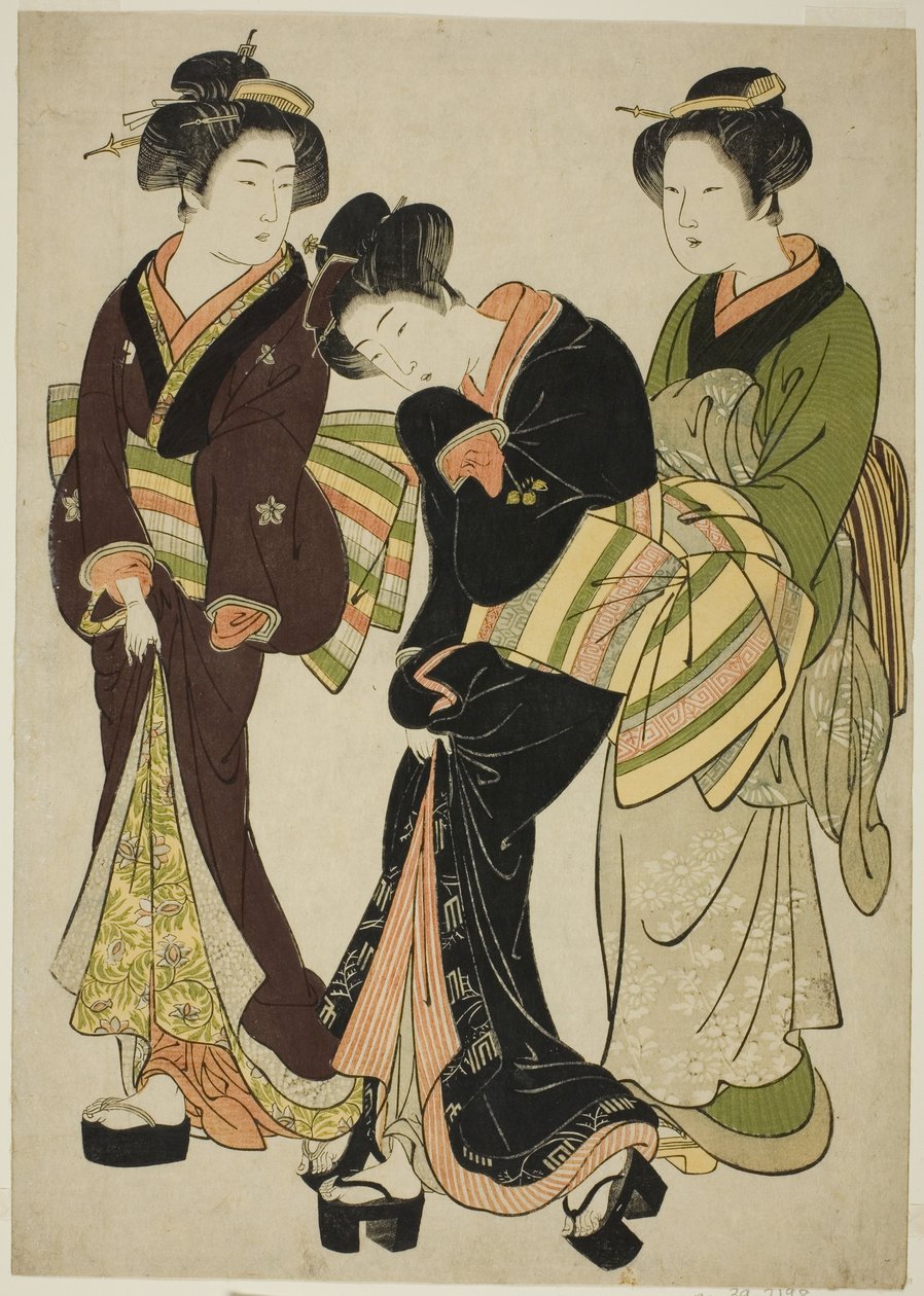 Dois animadores e uma empregada de Kitao Shigemasa