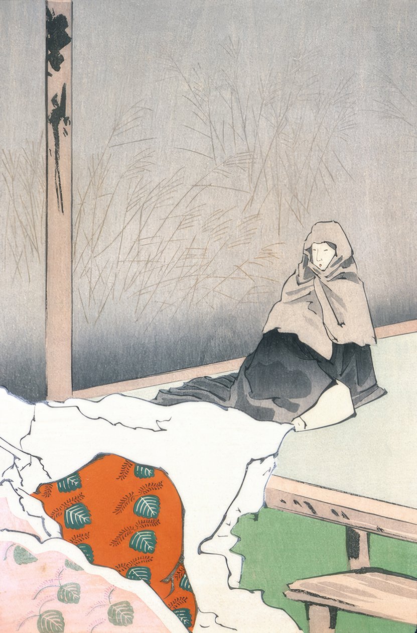O dançarino Hotoke Gozen em Gioji de Kiyochika Kobayashi