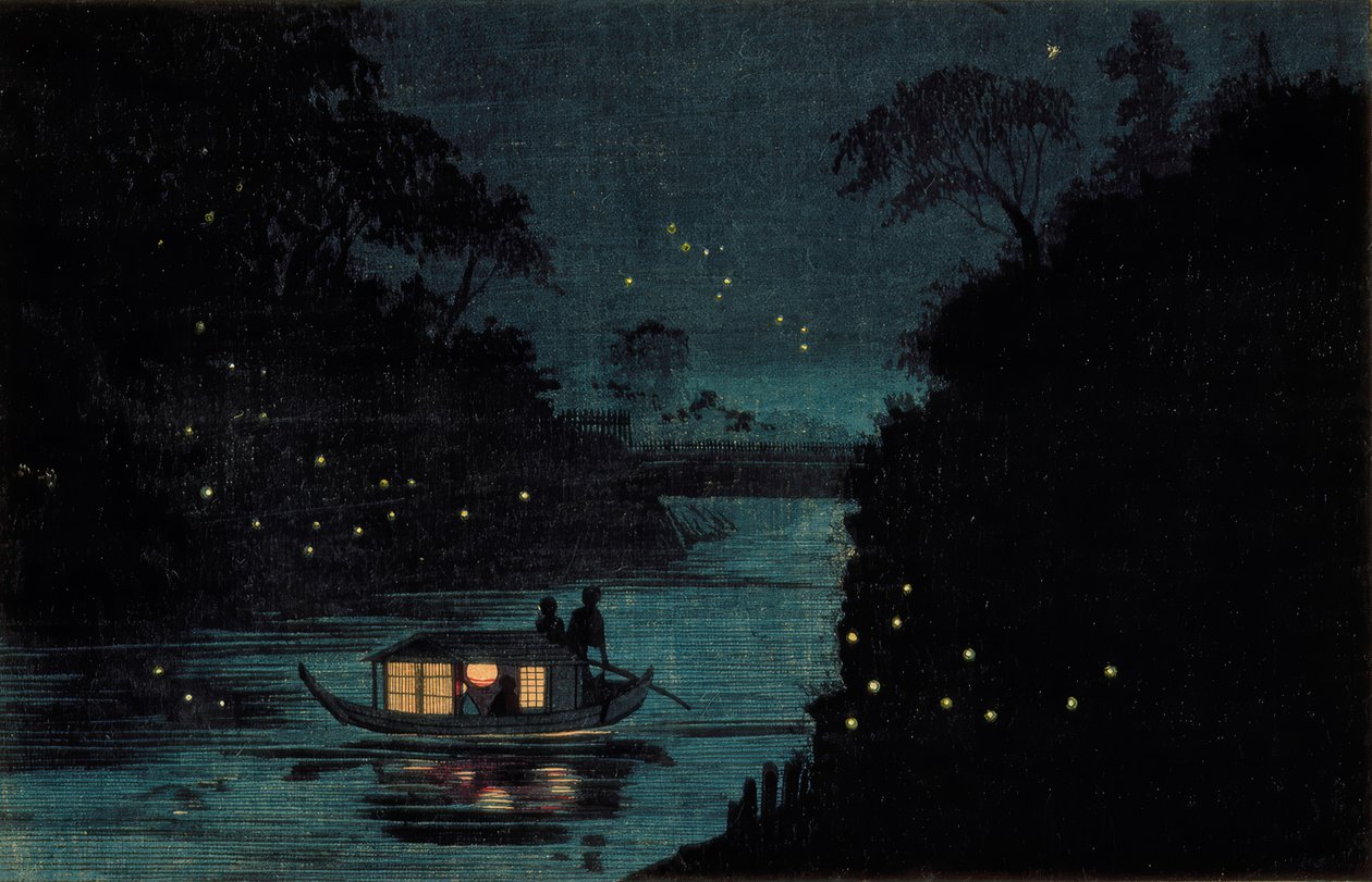 Vaga-lumes em Ochanomizu de Kiyochika Kobayashi
