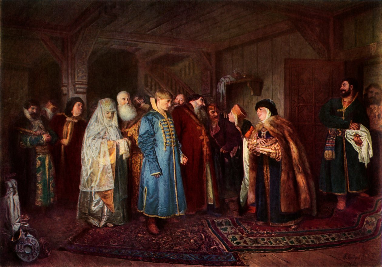 "Um Casamento Boyar", 1883, 1965. de Klavdi Vasilevich Lebedev