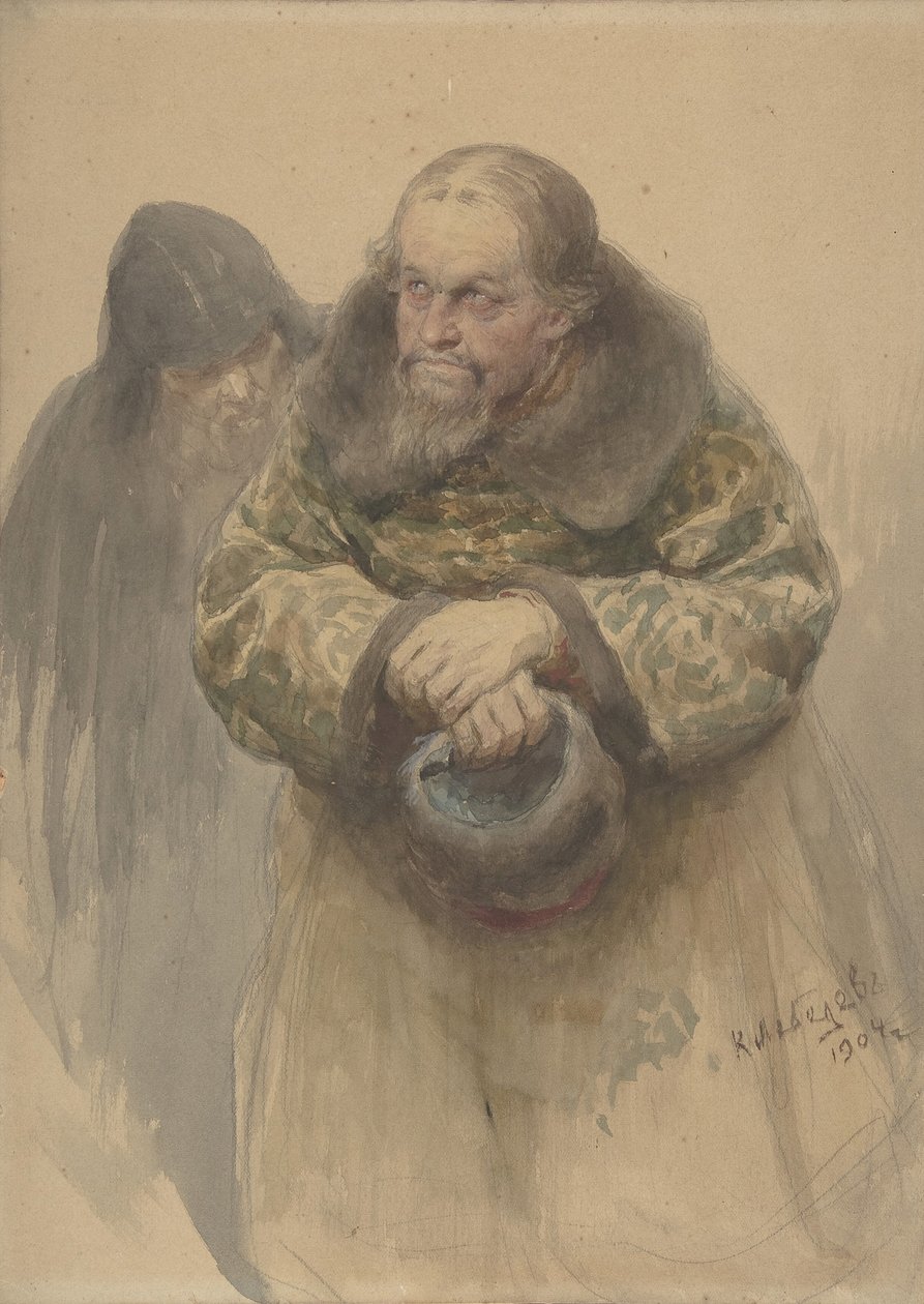 Dois homens russos, 1904. de Klavdi Vasilevich Lebedev