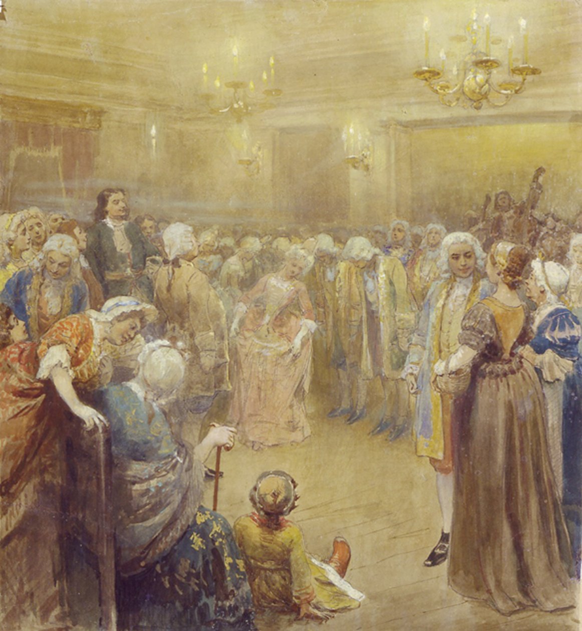 A Assembléia na época de Pedro I de Klavdiy Vasilievich Lebedev