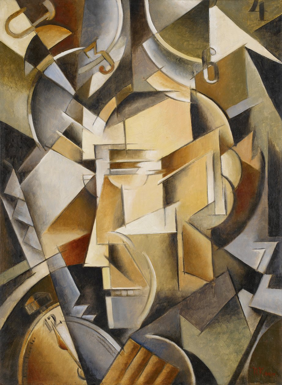 O Relojoeiro, c.1914 de Ivan Vassilyevich Klyun