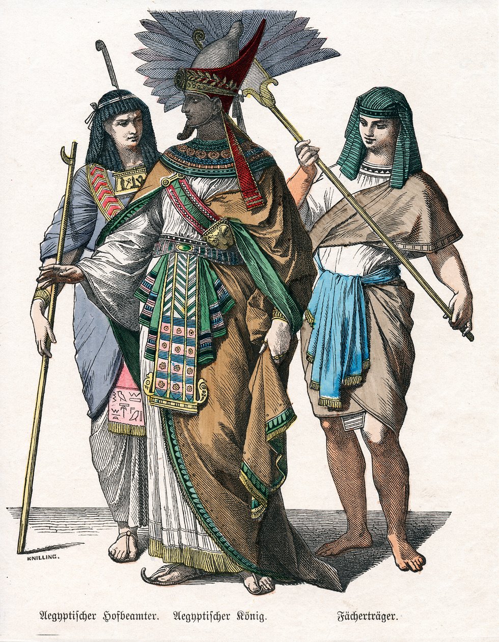 Rei egípcio e seus tratadores, meados do século XIX de Knilling
