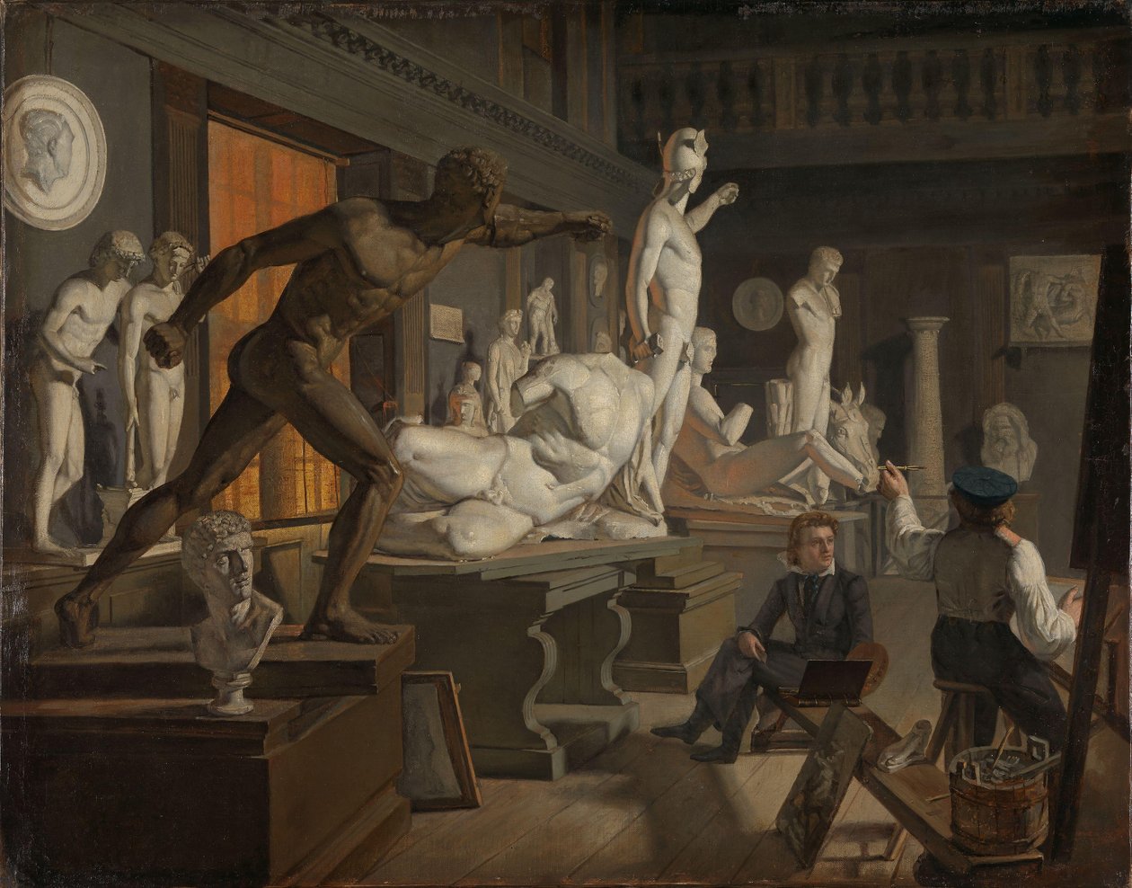 Cena da Academia em Copenhaga, c.1827-28 (óleo sobre tela) de Knud Andreassen Baade