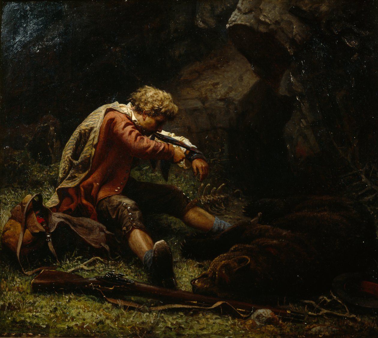 Caçador de ursos ferido de Knud Bergslien