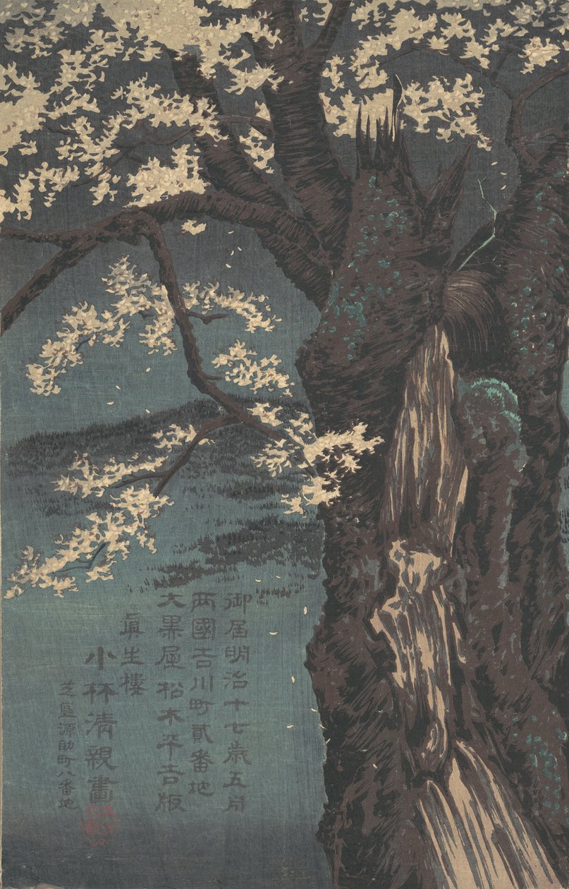 Cerejeira, datada de 1874. de Kobayashi Kiyochika