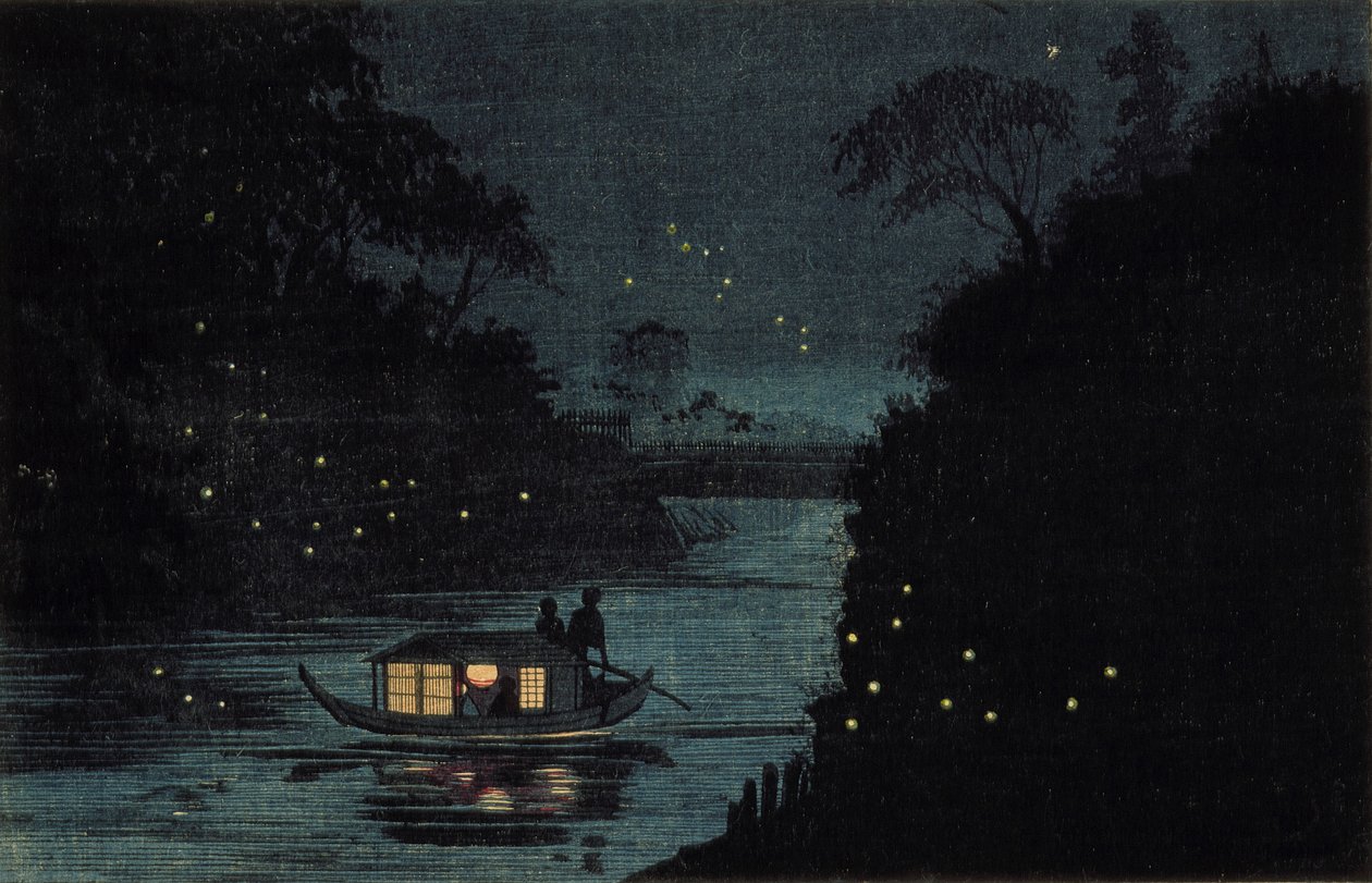 Pirilampos em Ochanomizu de Kobayashi Kiyochika