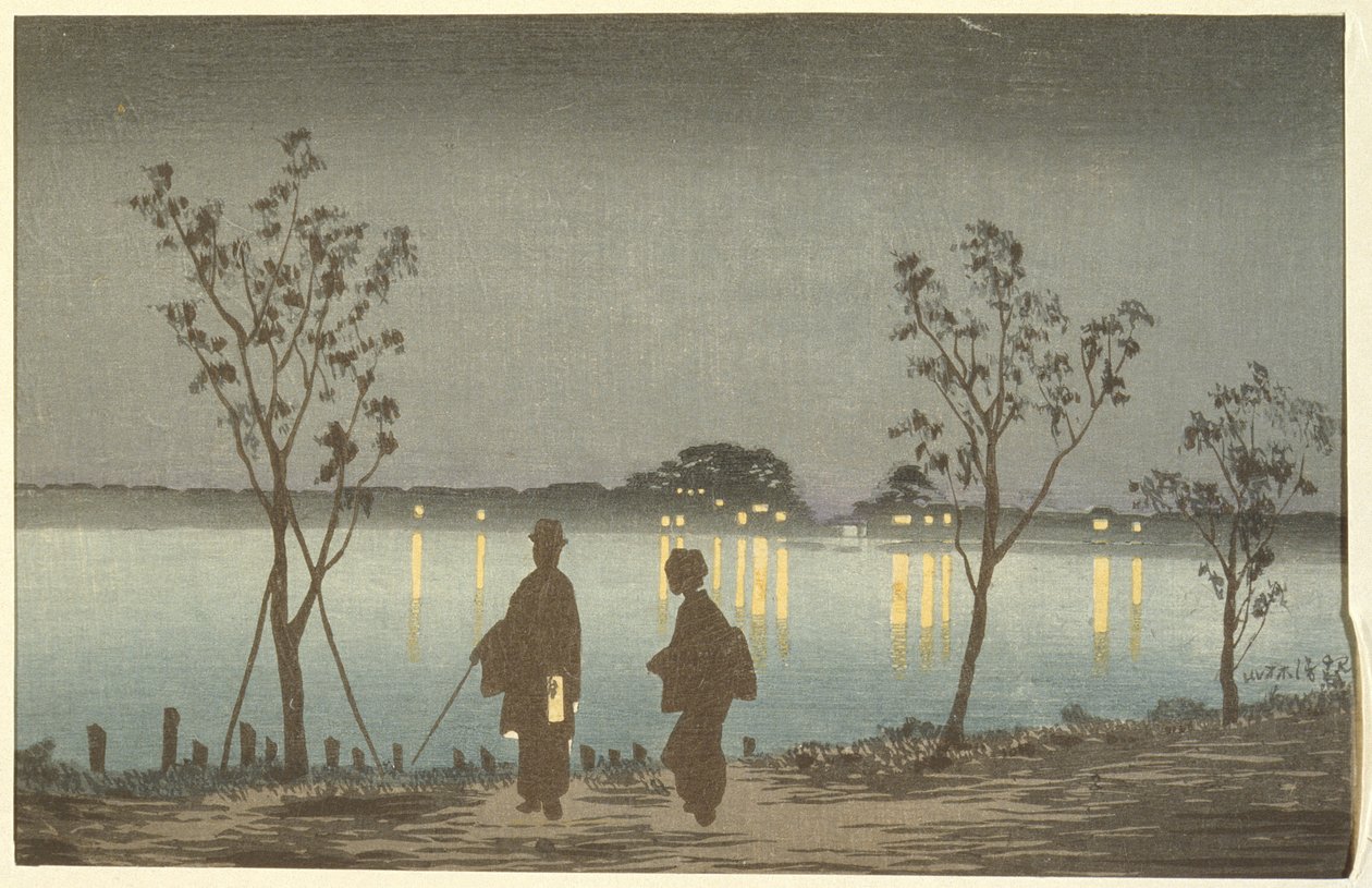Noite no rio Sumida de Kobayashi Kiyochika