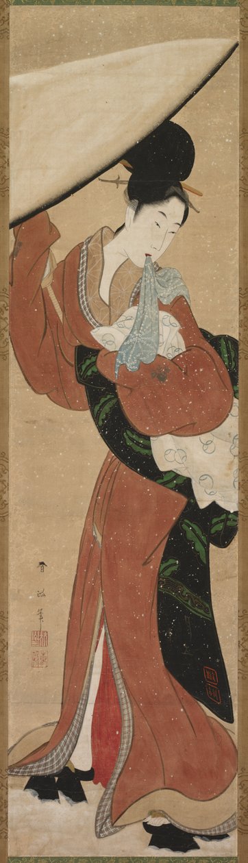 Senhora com um guarda-sol de Koikawa Harumasa
