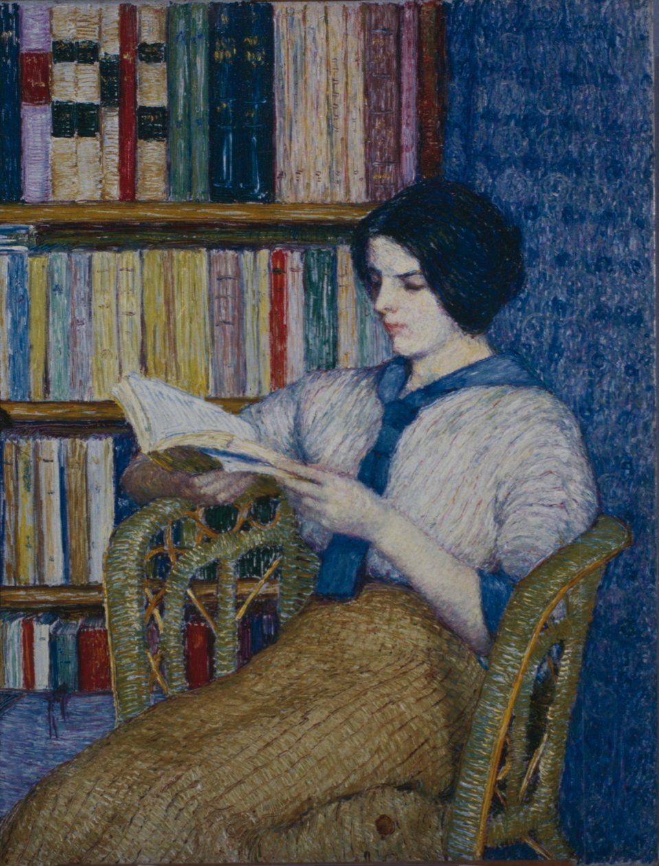 Leitura de mulheres (óleo sobre tela) de Kojima Torajiro