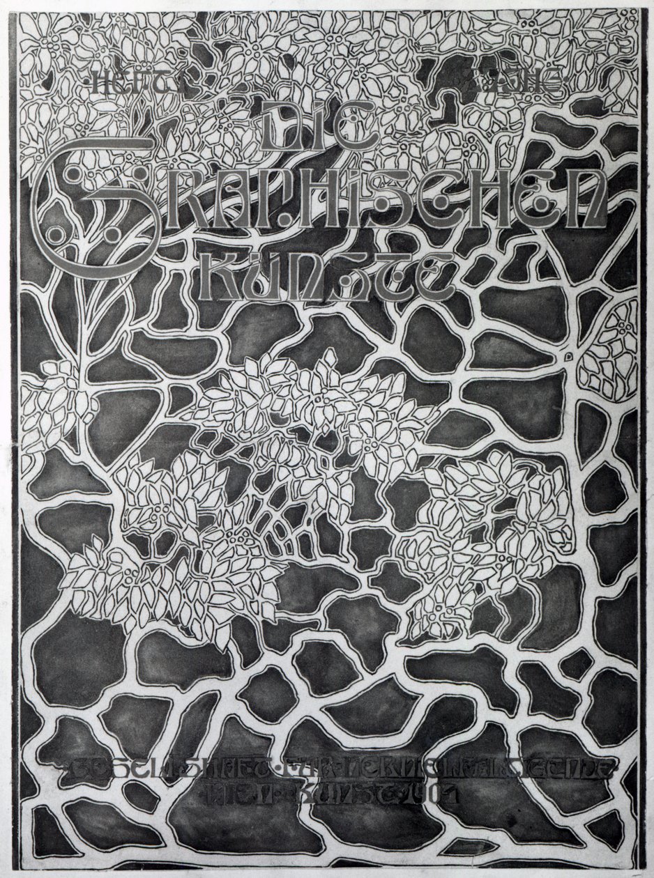 Design da capa para &39;Arte Gráfica&39; (tinta dourada) de Koloman Moser
