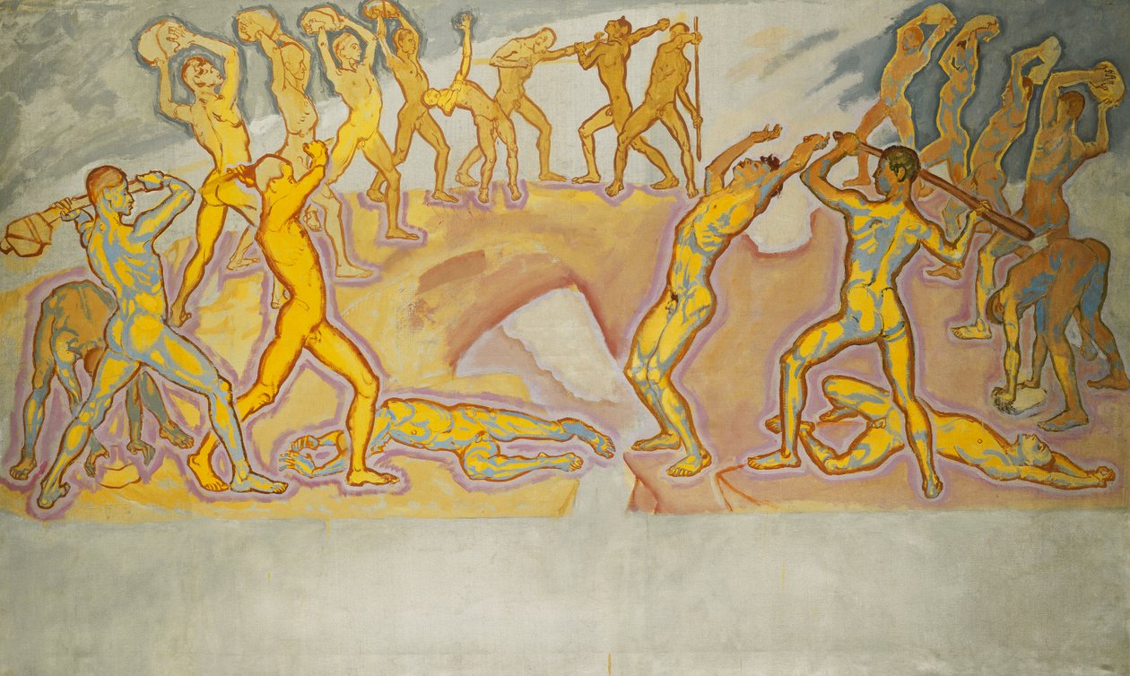 Choque de titãs; Batalha dos Titãs, c.1913-1915 de Koloman Moser