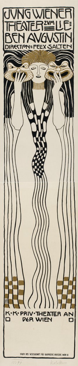 O teatro Jung-Wiener Zum fica em Augustin, 1901. de Koloman Moser