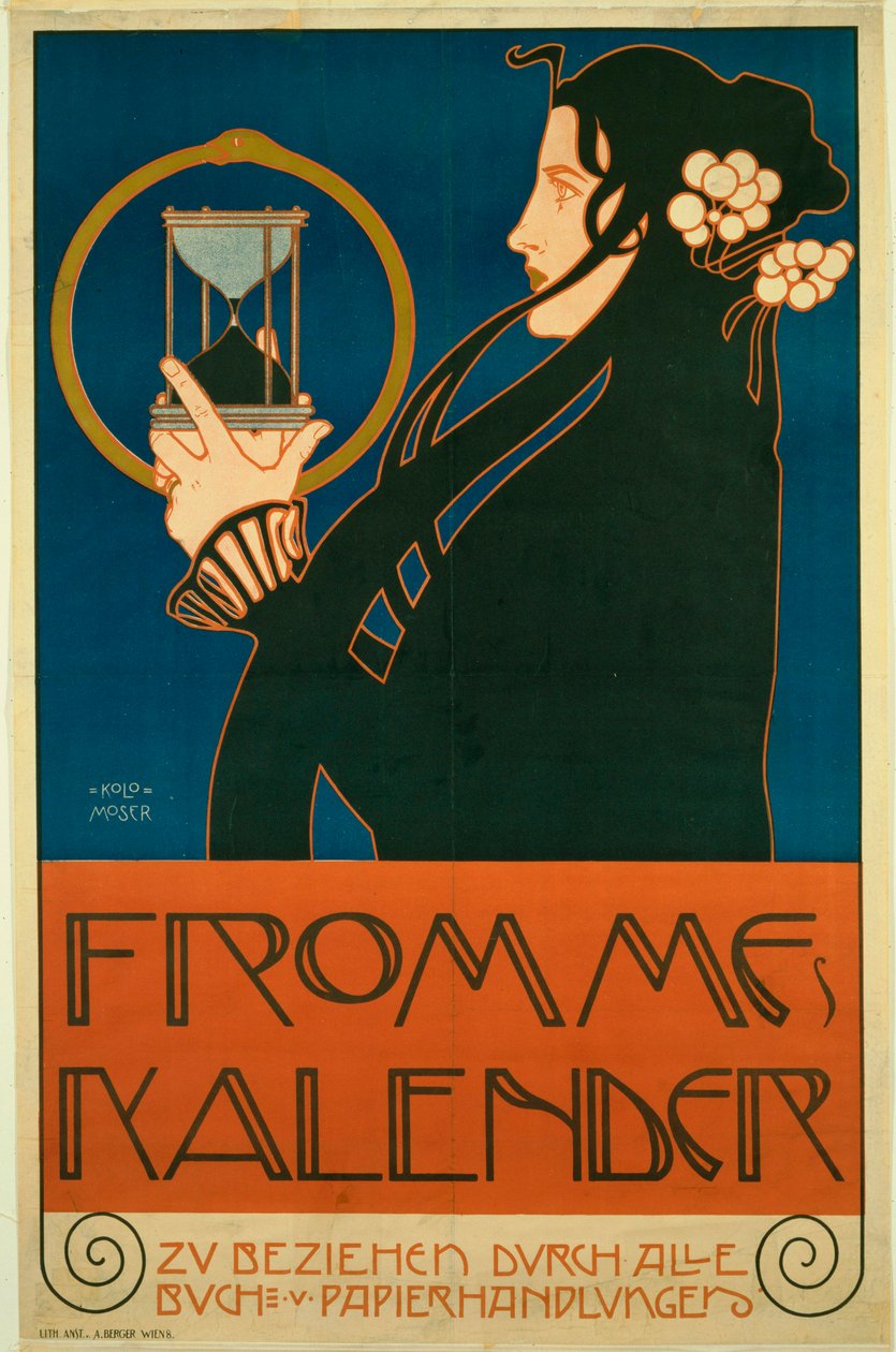 Moser, Koloman (1868-1918) Frommes Kalender (Calendrier des femmes) Litografia a cores 1903 Nova Iorque. Museu de Arte Moderna (MOMA) de Koloman Moser