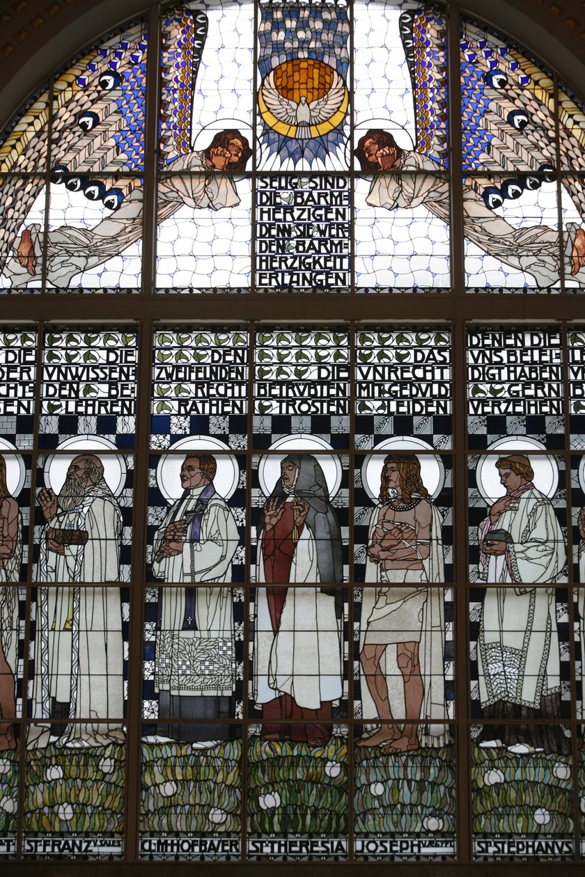 vitral da igreja Am Steinhof (igreja Leopld), Viena, Áustria (foto) de Koloman Moser