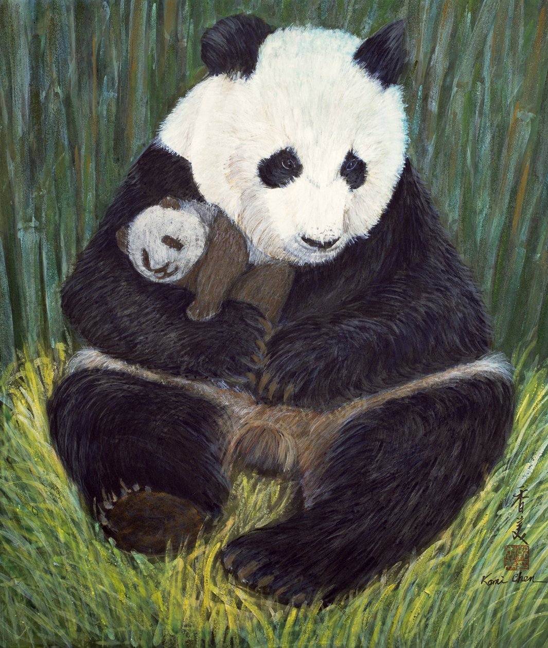 Nap Time, 2004 (guache sobre seda) de Komi Chen