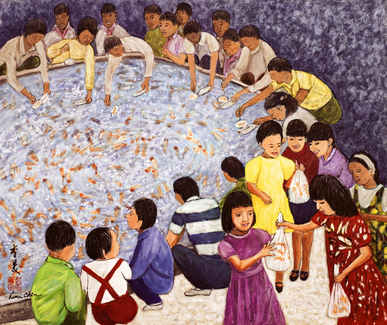 Show Off, 1994 (guache em seda) de Komi Chen