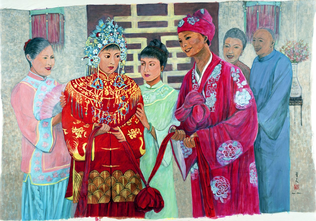 Dia do Casamento, 2006 (guache sobre seda) de Komi Chen