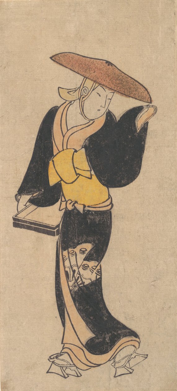 O ator Sanjo Kantaro como uma vida budista itinerante, ca. 1715. de Kondo Kiyoharu