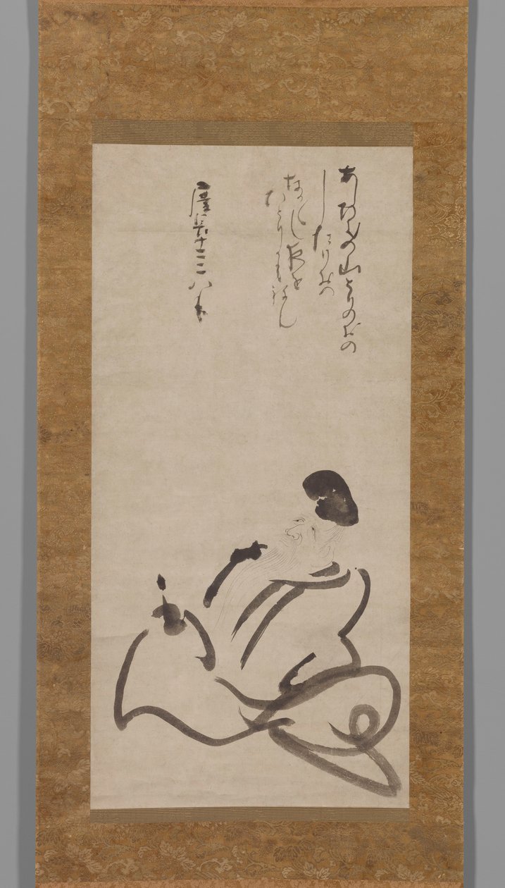 O Poeta Hitomaro de Konoe Nobutada